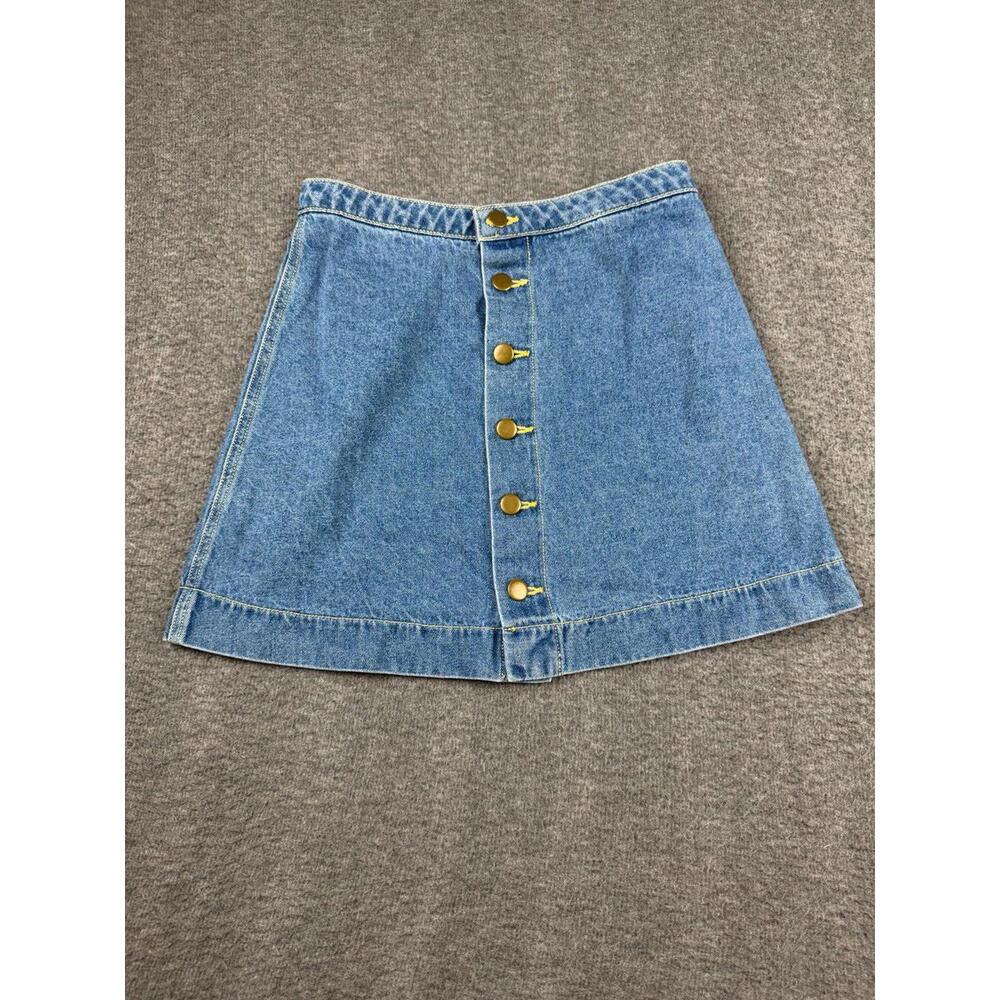American Apparel Denim Button-Front‎ Mini Skirt Size Small